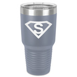 Super Hero Letters 30 oz Stainless Steel Tumbler - Grey - Single-Sided