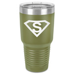 Super Hero Letters 30 oz Stainless Steel Tumbler - Olive - Single-Sided