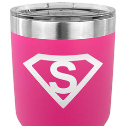 Super Hero Letters 30 oz Stainless Steel Tumbler - Pink - Double Sided (Personalized)
