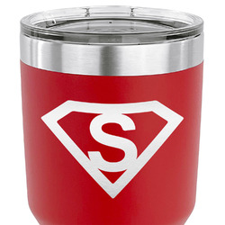 Super Hero Letters 30 oz Stainless Steel Tumbler - Red - Double Sided (Personalized)