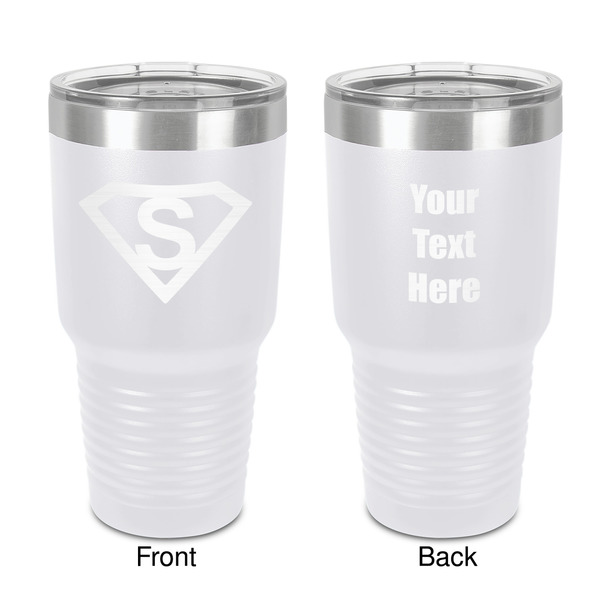 Custom Super Hero Letters 30 oz Stainless Steel Tumbler - White - Double-Sided (Personalized)