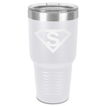 Super Hero Letters 30 oz Stainless Steel Tumbler - White - Single-Sided