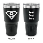 Super Hero Letters 30 oz Stainless Steel Tumbler - Black - Double Sided (Personalized)