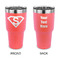 Super Hero Letters 30 oz Stainless Steel Ringneck Tumblers - Coral - Double Sided - APPROVAL