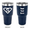 Super Hero Letters 30 oz Stainless Steel Ringneck Tumblers - Navy - Double Sided - APPROVAL