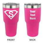 Super Hero Letters 30 oz Stainless Steel Tumbler - Pink - Double Sided (Personalized)