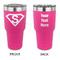 Super Hero Letters 30 oz Stainless Steel Ringneck Tumblers - Pink - Double Sided - APPROVAL