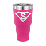 Super Hero Letters 30 oz Stainless Steel Tumbler - Pink - Single Sided