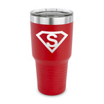 Super Hero Letters 30 oz Stainless Steel Tumbler - Red - Single Sided