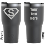 Super Hero Letters RTIC Tumbler - Black - Engraved Front & Back (Personalized)