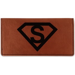 Super Hero Letters Leatherette Checkbook Holder - Double Sided (Personalized)