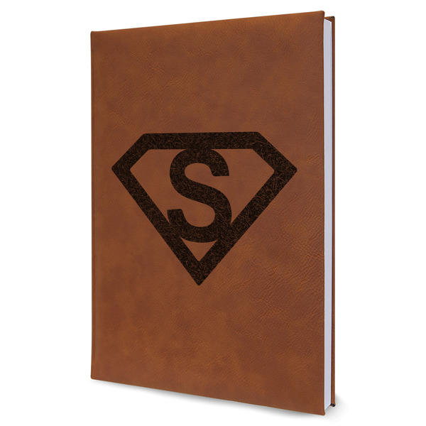 Custom Super Hero Letters Leather Sketchbook - Large - Single Sided