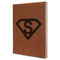 Super Hero Letters Leather Sketchbook - Large - Single Sided - Angled View