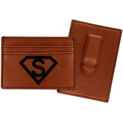 Super Hero Letters Leatherette Wallet with Money Clip