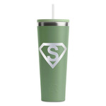 Super Hero Letters RTIC Everyday Tumbler with Straw - 28oz - Light Green - Double-Sided (Personalized)