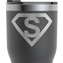 Super Hero Letters RTIC Tumbler - Black - Engraved Front & Back (Personalized)