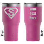 Super Hero Letters RTIC Tumbler - Magenta - Laser Engraved - Double-Sided (Personalized)