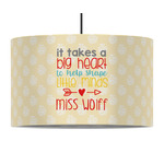 Teacher Gift 12" Drum Pendant Lamp - Fabric (Personalized)