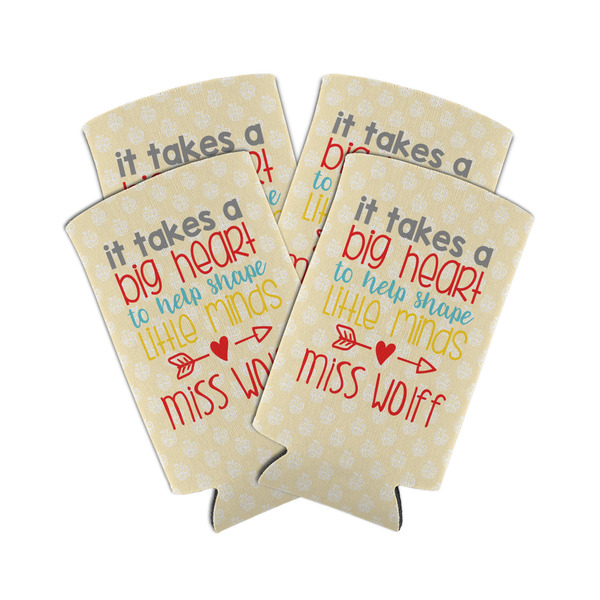 Custom Teacher Gift Can Coolers - Tall 12 oz - Set of 4 (Personalized)