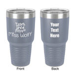 Teacher Gift 30 oz Stainless Steel Tumbler - Grey - Double-Sided (Personalized)