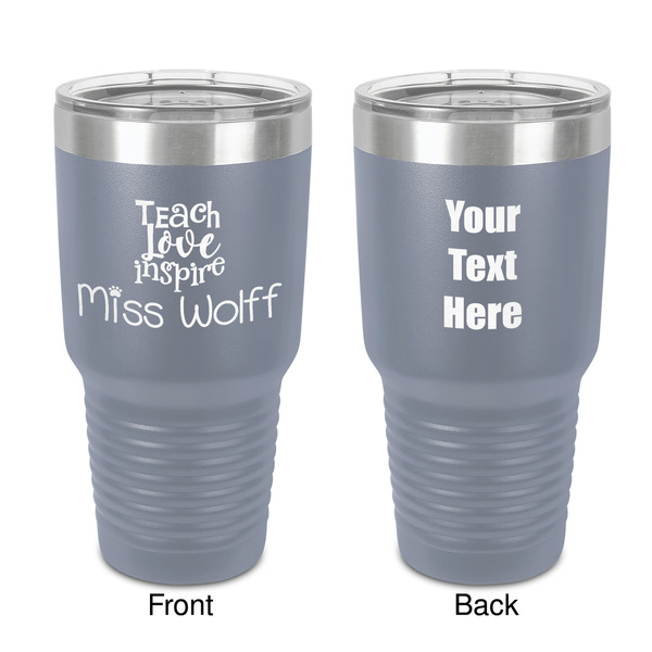 Custom Teacher Gift 30 oz Stainless Steel Tumbler - Grey - Double-Sided (Personalized)