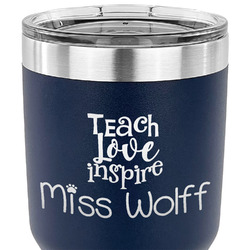 Teacher Gift 30 oz Stainless Steel Tumbler - Navy - Single-Sided (Personalized)