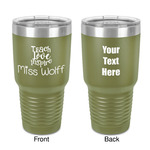 Teacher Gift 30 oz Stainless Steel Tumbler - Olive - Double-Sided (Personalized)