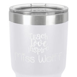 Teacher Gift 30 oz Stainless Steel Tumbler - White - Double-Sided (Personalized)