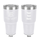 Teacher Gift 30 oz Stainless Steel Tumbler - White - Double-Sided (Personalized)
