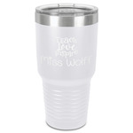 Teacher Gift 30 oz Stainless Steel Tumbler - White - Single-Sided (Personalized)