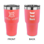 Teacher Gift 30 oz Stainless Steel Tumbler - Coral - Double-Sided (Personalized)