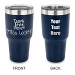 Teacher Gift 30 oz Stainless Steel Tumbler - Navy - Double-Sided (Personalized)