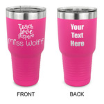 Teacher Gift 30 oz Stainless Steel Tumbler - Pink - Double-Sided (Personalized)