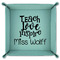 Teacher Quote 9" x 9" Teal Leatherette Snap Up Tray - FOLDED