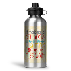 Teacher Gift Water Bottle - Aluminum - 20 oz - Silver (Personalized)