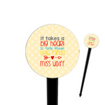 Teacher Gift 4" Round Plastic Food Picks - Black - Single-Sided (Personalized)