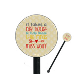 Teacher Gift 5.5" Round Plastic Stir Sticks - Black - Double-Sided (Personalized)