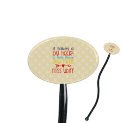 Teacher Gift 7" Oval Plastic Stir Sticks - Black - Double-Sided (Personalized)