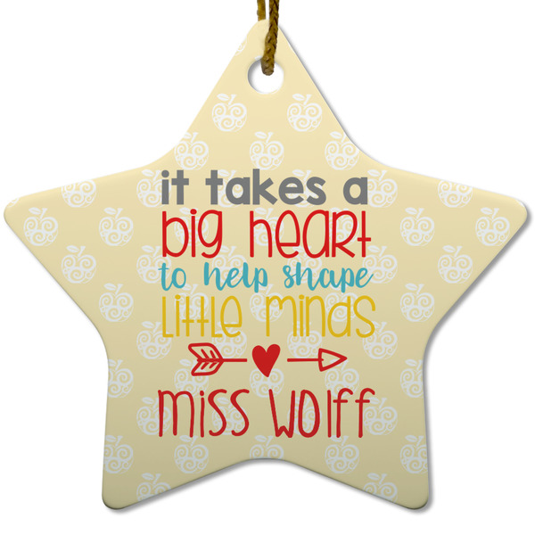 Custom Teacher Gift Star Ceramic Ornament (Personalized)