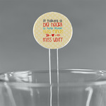 Teacher Gift 7" Round Plastic Stir Sticks - Clear (Personalized)