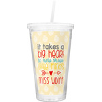 Teacher Gift Double Wall Tumbler with Straw (Personalized)
