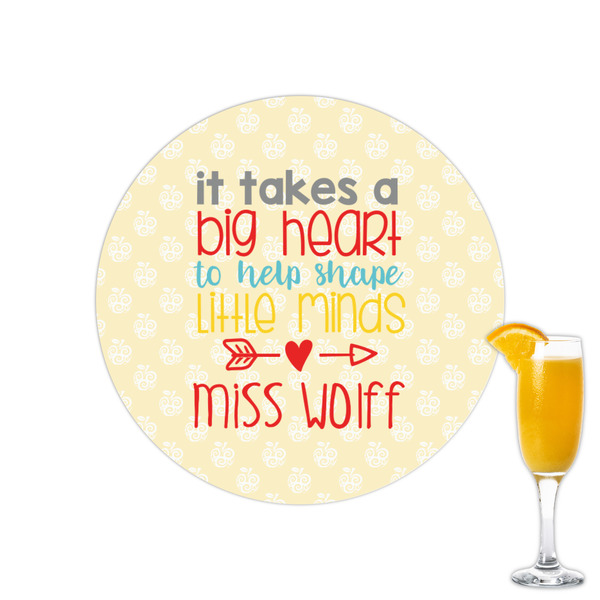 Custom Teacher Gift Printed Drink Topper - 2.15" (Personalized)