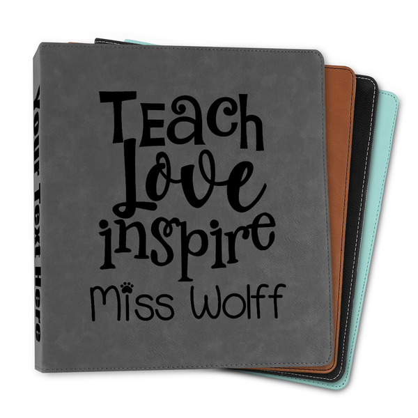 Custom Teacher Gift Leather Binder - 1" (Personalized)