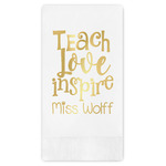 Teacher Gift Guest Napkins - Foil Stamped (Personalized)