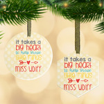 Teacher Gift Flat Glass Ornament (Personalized)