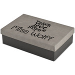 Teacher Gift Gift Box w/ Engraved Leather Lid - Large (Personalized)