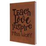 Teacher Gift Leather Sketchbook - Large - Single-Sided (Personalized)