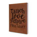 Teacher Gift Leather Sketchbook - Small - Double-Sided (Personalized)