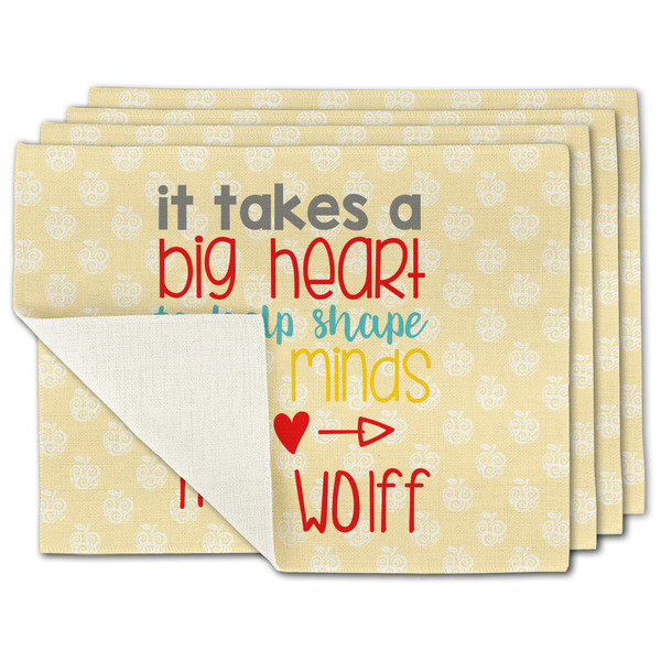 Custom Teacher Gift Single-Sided Linen Placemats - Set of 4 (Personalized)