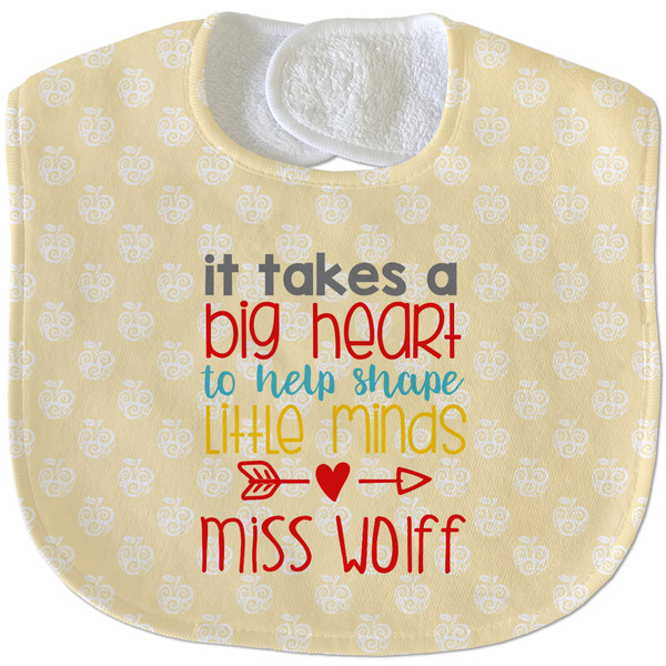 Custom Teacher Gift Velour Baby Bib (Personalized)